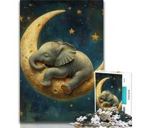 Sleeping Elephant Jigsaw Puzzles for Adults 1000 Piece Puzzle,for Educational Game Challenge Toy for Is Ideal As A Gift for The Whole Family (38x26cm)