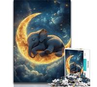 Sleeping Elephant Puzzles 1000 Pieces for Teenagers,Challenging Game And Family Play with Fully Interlocking Randomly Shaped Pieces (50x75cm)