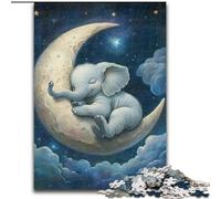 Sleeping Elephant Puzzles for Teenagers Teens 1000pc Puzzle, Family Activity Fun at Home Activities, Birthday Present,Travel Gifts (size 50x75cm)