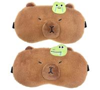 Sleeping Eye Mask, 2 Pcs Cute Capybara Sleeping Mask, Cartoon Sleep Mask, Capybara Blindfold, Cute Eye Cover for Kids Girls Boys Women Night Nap Travel Meditation