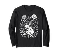Sleeping Fairy in Flower Meadow Long Sleeve T-Shirt