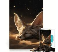 Sleeping Fennec Fox in The Desert Jigsaw Puzzles for Teenagers 1000 Pieces Mind Puzzle Peaceful Fun Art Assembly Lovely Gift 50x75cm
