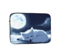Sleeping Fox Under The Moon Patterned Laptop Sleeve Bag, 17 Inch Shockproof Laptop Sleeve, Slim Laptop Bag,...