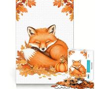 Sleeping Fox with Squirrel And Pumpkin 1000 Piece Jigsaw Puzzles for Teenagers Smart Game Bonding Time Image Assembly Fine Art Piece 50x75cm