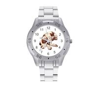 Sleeping German Shorthaired Pointer Dog Quartz Wrist Watch Stainless Steel Watches for Men Women Easy to Read