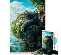 Sleeping Giant Cat 1000 Piece Jigsaw Puzzles for Adults Sharp Logic Toy Home Leisure Tight Cut Heartfelt Gift 50x75cm