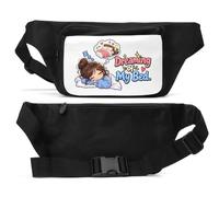 Sleeping Girl Dreaming of Cozy Bed Unisex Waist Bag Black