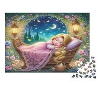 Sleeping Girl Jigsaw Puzzle Starry Night 1000Pc Recycled Paper Adults Jigsaws Challenging Hard Game Exercising Hands-on Skills Home Fun Gift 38x26cm/1000pcs