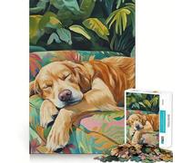 Sleeping Golden Retriever 1000 Piece Jigsaw Puzzle for Teenagers Recall Upgrade Calm Mind Clear Cut Art Collectible 38x52cm