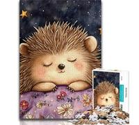 Sleeping Hedgehog JigsawPuzzle 1000 Pieces for Teenagers,Challenging Family Activity Games DIY Toy for Home Wall Decor Gifts (38x26cm)
