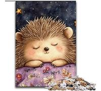 Sleeping Hedgehog JigsawPuzzle 1000 Pieces for Teenagers, Staycation Kill Time Birthday Present, Gifts, Wall Art for 14+ (50x75cm)