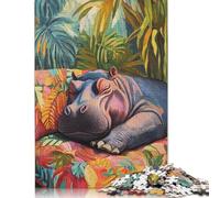 Sleeping Hippo Puzzles for Adults 1000 Pieces Puzzles for Adults & Teenager Educational Puzzle 1000pcs (75x50cm)