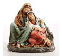 Sleeping Holy Family 6" Standing Resin Statue. Beautiful Figurine of Blessed Mother Mary and St Joseph Holding Infant Baby Jesus Christ in their arms (Includes Laminated Prayer Card)