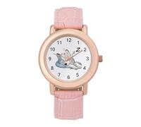 Sleeping Husky Dog Funny Women's PU Leather Strap Watch Analog Quartz Watch Casual Wristwatch for Home Work