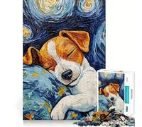 Sleeping Jack Russel Terrier Starry Night 1000 Piece Jigsaw Puzzles for Adults Sharp Logic Toy Home Leisure Tight Cut Heartfelt Gift 38x52cm