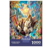 Sleeping Kitten Jigsaws Puzzles for Men And Women 1000 Pieces Cute Pet Puzzles Home Decoration Educational Games Fun Details 52x38cm/1000pcs