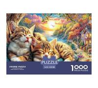 Sleeping Kittens 1000 Pcs Cats Sleepy Vibrant Group Artdurable Plastic Puzzle for The Whole Family Interlocking Family Activity Kids 52x38cm/1000pcs