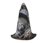 Sleeping Koala Cap Print Adults Unisex Hooded Cloak Variety Robe For Halloween Cosplay Christmas Carnival, Black, S