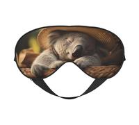 Sleeping Koala Cap Print Eye Mask,Silk-Like Sleep Mask,Night Sleeping Mask for Men Women,for Sleep Relaxation