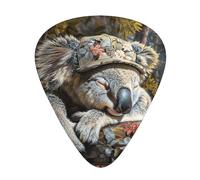 sleeping koala cap print Guitar Picks 12 Pack Assorted Thickness for Guitar,ukulele,0.46/0.71/0.96mm