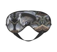 Sleeping Koala Cap Print Soft Eye Mask - Comfortable Sleep, Elastic Nighttime Shade, Eye Covers for Travel, Meditation