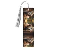 Sleeping Koala Cap Print Wooden Bookmarks Tassel Bookmark Book Marks Reading Accessories,for Book Lovers Teachers