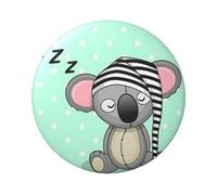 Sleeping Koala Cap Round Badge - Durable Tin Plate Design With Full Front Print, Perfect For Custom Gifts And Apparel Decoration