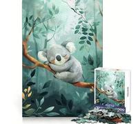Sleeping Koala in Forest Illustration Jigsaw Puzzles for Adults 1000 Pieces Strengthen Recall Soothing Fun Quality Edge Lovely Present 50x75cm