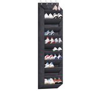 SLEEPING LAMB Over The Door Shoe Organizer for Closet with Large Deep Pockets, Narrow Shoe Rack for Door Hanging Boots Storage, Black