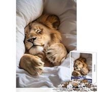 Sleeping Lion 1000 Piece Jigsaw Puzzles for Adults Birthday Gifts Wall Decoration Home Decoration Toys Suitable for Ages 14 And Up (50x75cm)