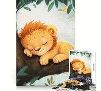Sleeping Lion Cub Illustration Jigsaw Puzzles 1000 Pieces for Teenagers Smart Toy Home Pastime Accurate Cut Thoughtful Gift 38x52cm