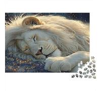 Sleeping Lion-Fantasy Art Style Year in Pictures 1000 Piece with High Definition Print Jigsaw Puzzles As An Ultra Difficult Puzzle for Travel Jigsaw Puzzle 52x38cm/1000pcs