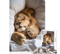 Sleeping Lion for Adults 1000 Piece Jigsaw Puzzle Art Work Gifts Improve Memory Toy Wall Decor for And from 14 Years And over (38x52cm)