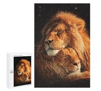 Sleeping Lions in Starry Sky Puzzle 1000 Teile Schwer Puzzle Spielzeug Lernspiel Impossible Herausforderungsspielzeug Für Erwachsene Kinder 1000 PCS