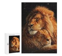 Sleeping Lions in Starry Sky Puzzle 1000 Teile Schwer Puzzle Spielzeug Lernspiel Impossible Herausforderungsspielzeug Für Erwachsene Kinder 300 PCS