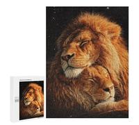 Sleeping Lions in Starry Sky Puzzle 1000 Teile Schwer Puzzle Spielzeug Lernspiel Impossible Herausforderungsspielzeug Für Erwachsene Kinder 500 PCS
