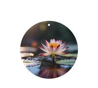 Sleeping Lotus Pattern Car Air Fresheners 4 Pcs Round Shape Hanging Aromatherapy Tablets Scented Fresheners For Bedroom Bathroom