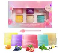 Sleeping Mask, 5 Pack Lip Balm Set With Stick for Day And Night Repair, Mini Balm for Chapped Cracked Dry Lips, Nourishing & Hydrating Mask, Gift Set, 3g Each