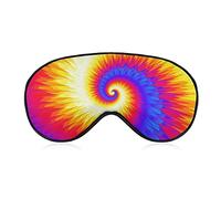 Sleeping Mask Bright Fire and Ice Tie Dye Sleep Eye Mask Blindfold with Adjustable Strap Rainbow Spiral Soft Eye Cover for BlockingLights