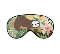 Sleeping Mask Cute Sloth in Jungle Sleep Eye Mask Blindfold with Adjustable Strap Animal on Trees Soft Eye Cover for BlockingLights