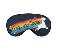 Sleeping Mask Cute Unicorn Rainbow Sleep Eye Mask Blindfold with Adjustable Strap Follow Your Dream Soft Eye Cover for BlockingLights