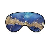 Sleeping Mask Fashion Blue Marble Sleep Eye Mask Blindfold with Adjustable Strap Blue Ocean Gold Soft Eye Cover for BlockingLights