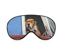 Sleeping Mask Funny Beagle Dog Sleep Eye Mask Blindfold with Adjustable Strap Cute Animal Soft Eye Cover for BlockingLights