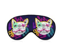 Sleeping Mask Funny French Bulldog Face Sleep Eye Mask Blindfold with Adjustable Strap Colorful Dog Soft Eye Cover for BlockingLights
