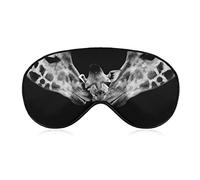 Sleeping Mask Funny Giraffe Family Love Sleep Eye Mask Blindfold with Adjustable Strap Black Background Soft Eye Cover for BlockingLights