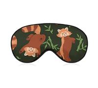 Sleeping Mask Funny Red Pandas Sleep Eye Mask Blindfold with Adjustable Strap Bamboo Soft Eye Cover for BlockingLights