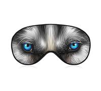 Sleeping Mask Husky Blue Eyes Sleep Eye Mask Blindfold with Adjustable Strap Dog Face Soft Eye Cover for BlockingLights
