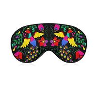 Sleeping Mask Mexican Abstract Ethnic Peacock Flowers Sleep Eye Mask Blindfold with Adjustable Strap Soft Eye Cover for BlockingLights