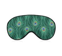 Sleeping Mask Peacock Feathers Seamless Pattern Sleep Eye Mask Blindfold with Adjustable Strap Soft Eye Cover for BlockingLights