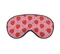Sleeping Mask Pink Strawberry Sleep Eye Mask Blindfold with Adjustable Strap Pink Polka Dots Soft Eye Cover for BlockingLights